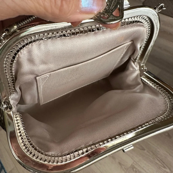 Silver Mesh Mini Handbag Bag Vintage - Picture 4 of 4